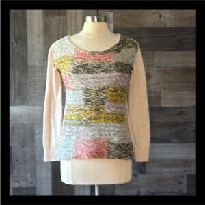 Anthropologie Moth cream chunky knit sweater small granola wanderlust festival